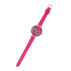 Gold Watch With Floral Print Dial freeshipping - Higher Class Elegance