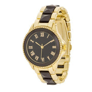 Black And Gold Metal Crystal Watch freeshipping - Higher Class Elegance