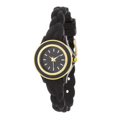 Carmen Braided Ladylike Watch With Black Rubber Strap freeshipping - Higher Class Elegance