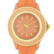 Carmen Braided Ladylike Watch With Coral Rubber Strap freeshipping - Higher Class Elegance