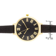 Gold Watch With Black Leather Strap freeshipping - Higher Class Elegance