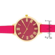 Gold Watch With Pink Leather Strap freeshipping - Higher Class Elegance