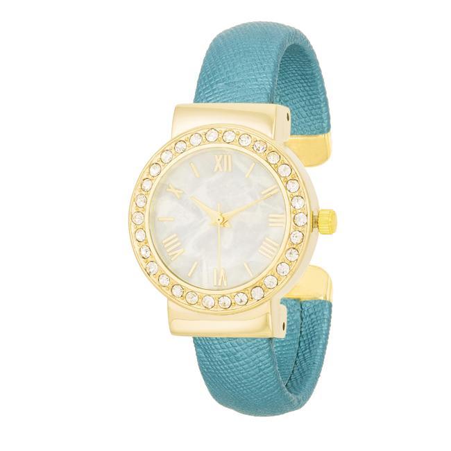 Fashion Shell Pearl Cuff Watch With Crystals freeshipping - Higher Class Elegance
