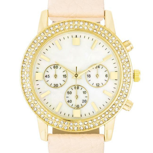 Shell Pearl Dial Watch With Crystals freeshipping - Higher Class Elegance