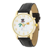 Gold Holiday Tune Watch With Black Leather Strap freeshipping - Higher Class Elegance