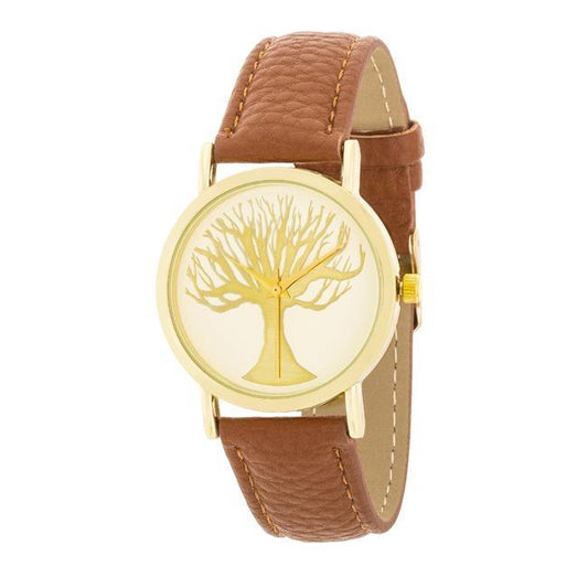 Fashion Tree Dial Watch With Leather Band freeshipping - Higher Class Elegance
