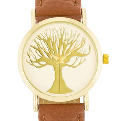 Fashion Tree Dial Watch With Leather Band freeshipping - Higher Class Elegance