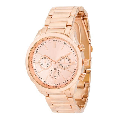 Chrono Rose Gold Metal Watch freeshipping - Higher Class Elegance