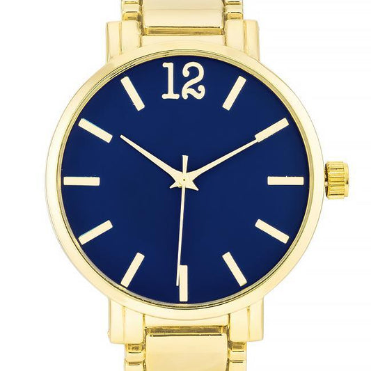 Gold Metal Watch - Navy freeshipping - Higher Class Elegance