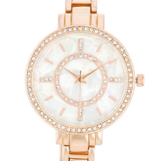 Classic Metal Watch With Crystals freeshipping - Higher Class Elegance