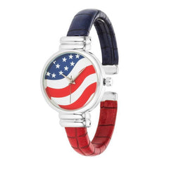 Patriotic Cuff Watch In Red freeshipping - Higher Class Elegance