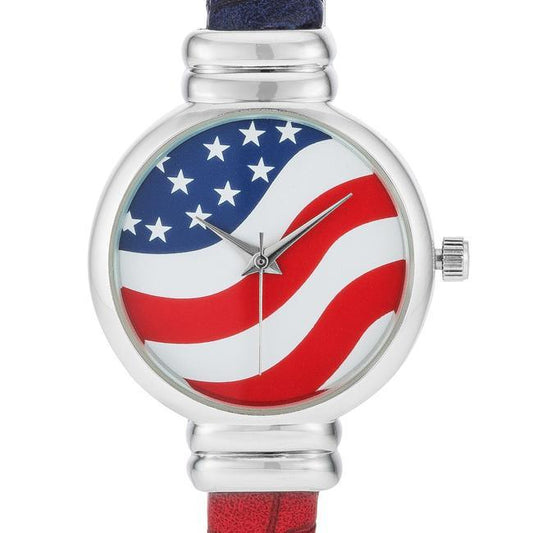 Patriotic Cuff Watch In Red freeshipping - Higher Class Elegance