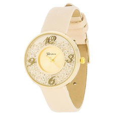 Gold Watch With Leather Strap freeshipping - Higher Class Elegance