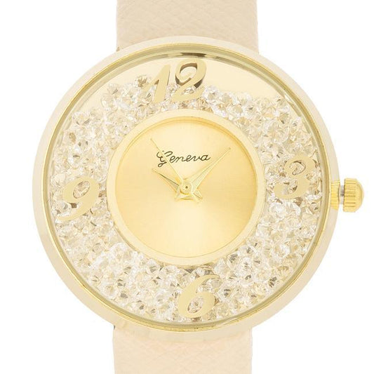 Gold Watch With Leather Strap freeshipping - Higher Class Elegance