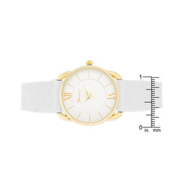Mina Gold Classic Watch With White Rubber Strap freeshipping - Higher Class Elegance