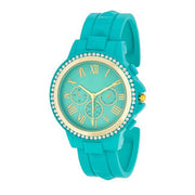 Ava Gold Turquoise Metal Watch With Crystals freeshipping - Higher Class Elegance