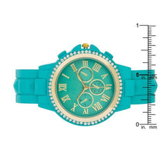 Ava Gold Turquoise Metal Watch With Crystals freeshipping - Higher Class Elegance