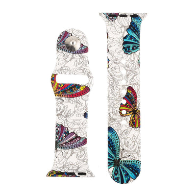 Butterfly Pattern Silicone Sports Watch Band 38mm freeshipping - Higher Class Elegance