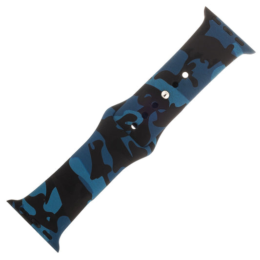 Blue Camo Silicone Sports Watch Band 38mm freeshipping - Higher Class Elegance