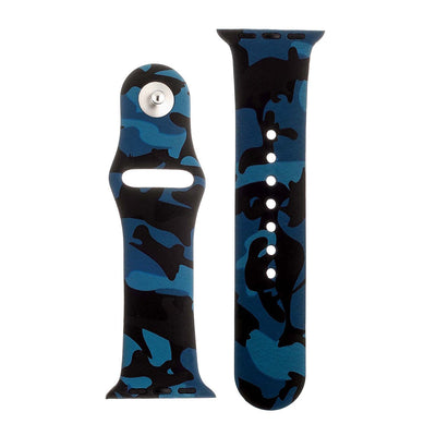 Blue Camo Silicone Sports Watch Band 38mm freeshipping - Higher Class Elegance