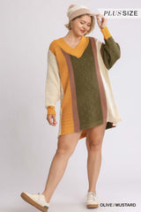 Plus Size Pullover Sweater Dress - Higher Class Elegance