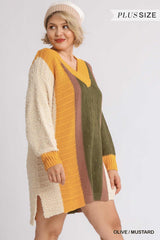 Plus Size Pullover Sweater Dress - Higher Class Elegance