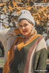 Plus Size Pullover Sweater Dress - Higher Class Elegance
