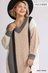 Plus Size Pullover Sweater Dress - Higher Class Elegance
