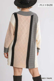 Plus Size Pullover Sweater Dress - Higher Class Elegance