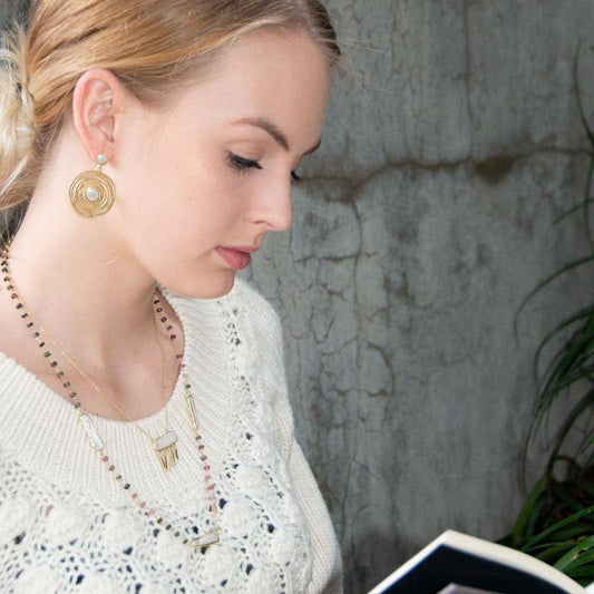 14 Karat Gold Plated Cultured Freshwater Pearl Necklace freeshipping - Higher Class Elegance
