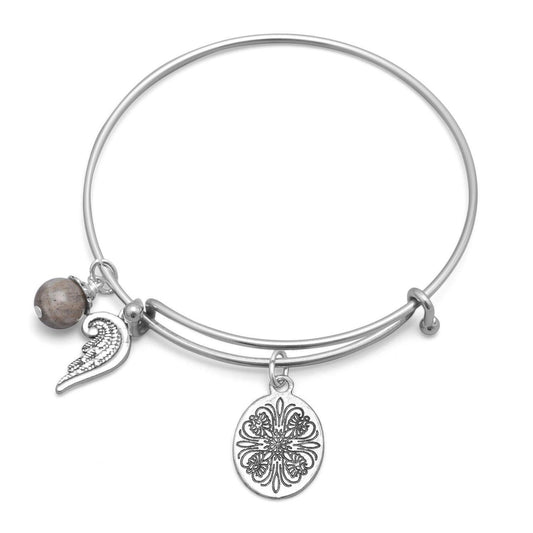 Expandable Angel Wing Charm Fashion Bangle Bracelet freeshipping - Higher Class Elegance