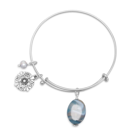 Expandable Blue Agate Fashion Bangle Bracelet freeshipping - Higher Class Elegance