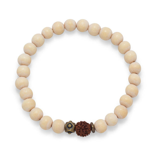 White Wood Bead Stretch Fashion Bracelet freeshipping - Higher Class Elegance