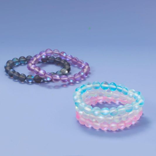 Think Pink! Iridescent Glass Stretch Bracelet freeshipping - Higher Class Elegance