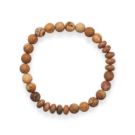8" Map/Picture Jasper Stretch Bracelet freeshipping - Higher Class Elegance
