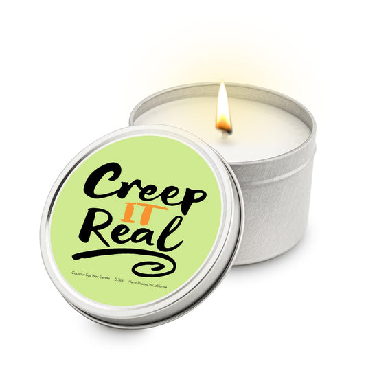 Creep It Real 5.5 oz Soy Blend Travel Candle Tin - Higher Class Elegance