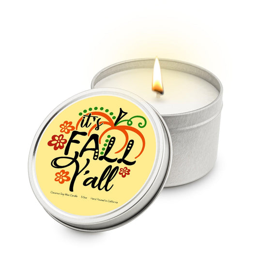 Its Fall Yall 5.5 oz Soy Blend Travel Candle Tin - Higher Class Elegance