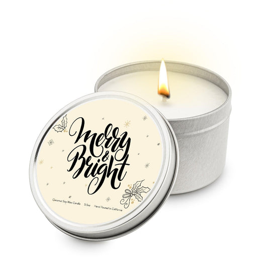Merry & Bright 5.5 oz Soy Blend Travel Candle Tin - Higher Class Elegance